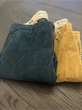 Men’s Dockers Alpha Khaki Smart 350 Flex Corduroy Pants Bundle 38x34 Navy Brown